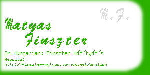 matyas finszter business card